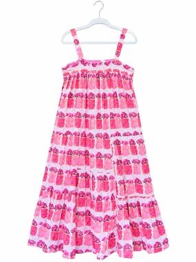 Dizzy Lizzie Dress Sundress Floral Maxi Midi Flowers Cotton Medium